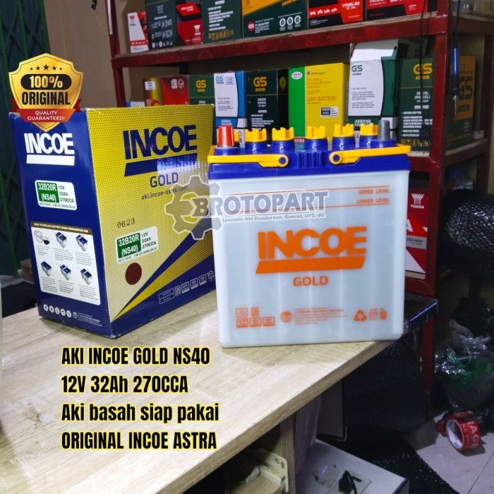 Aki Mobil INCOE GOLD NS40 HYBRID Aki Basah 12v 32Ah ORIGINAL INCOE ASTRA