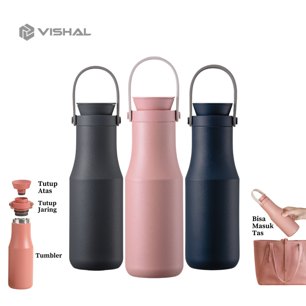 VISHAL Tumbler Stainless Steel Premium 500ml Double Tumbler Metro BZ-2366