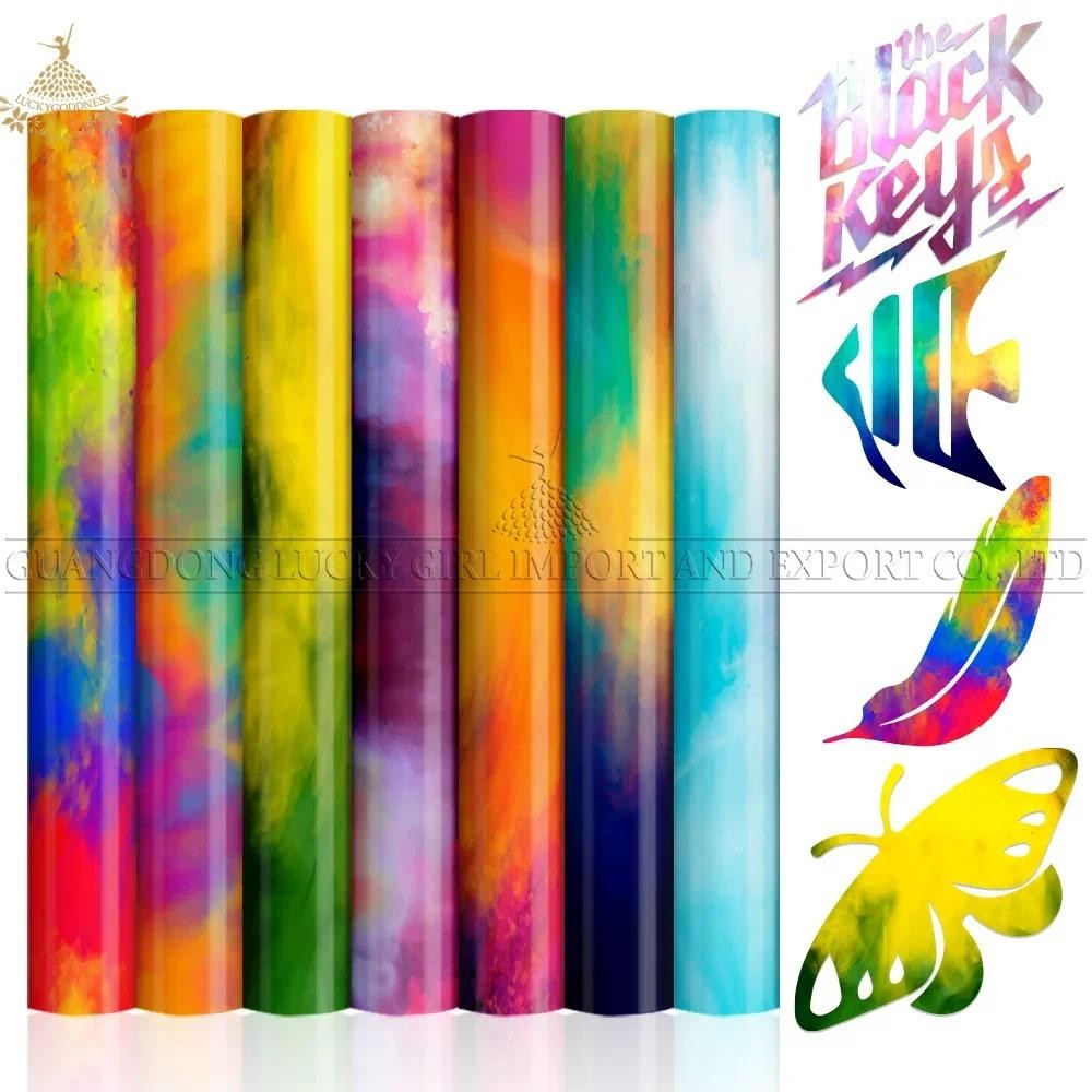 

Lucky Goddness Heat Sublimation Ink Sheet 12x12" Sublimation Watercolor vinyl Transfer Paper for T-shirts Cups Heat Vinyl DIY