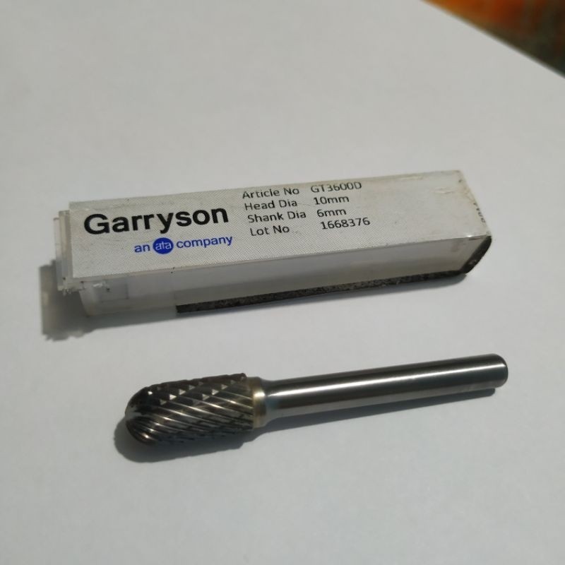 Garryson GT3600D carbide Burr 6 × 10 mata bor tuner 6×10 tuner porting gagang 6mm