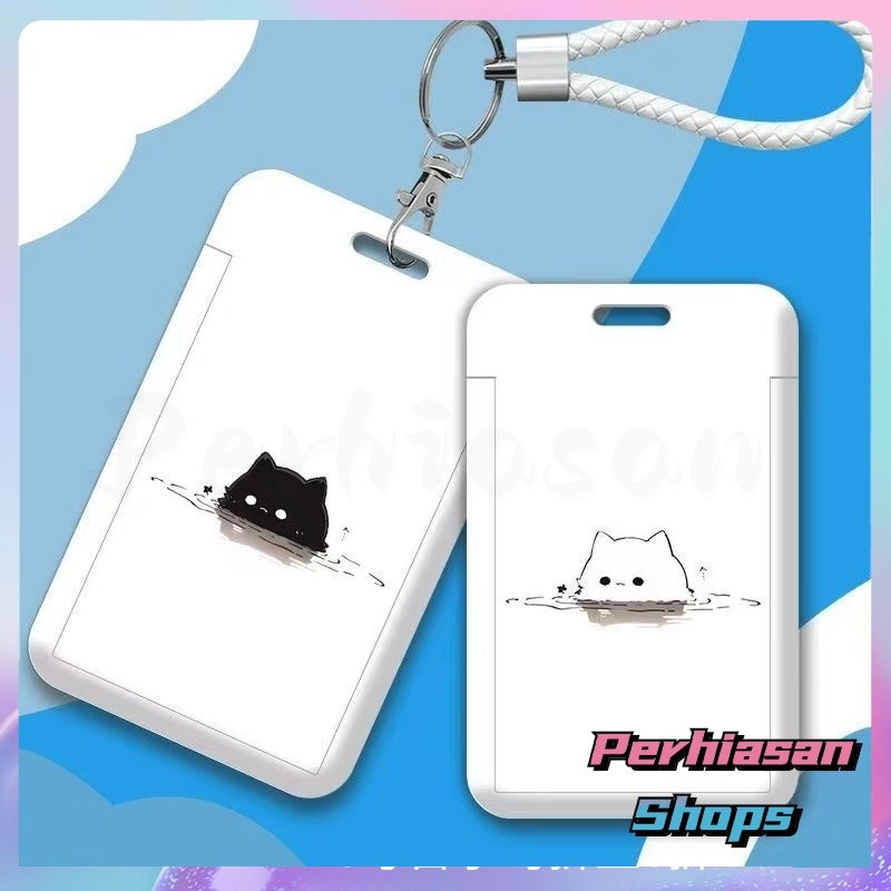 

ID CARD HOLDER MOTIF KAWAII TEMPAT KARTU PHOTOCARD PHOTO CARD MEMBERIKAN TALI TANGAN TINGKAT TINGGI,Kucing Putih Yang Lucu, Kucing Hitam Yang Lucu Dan Bodoh