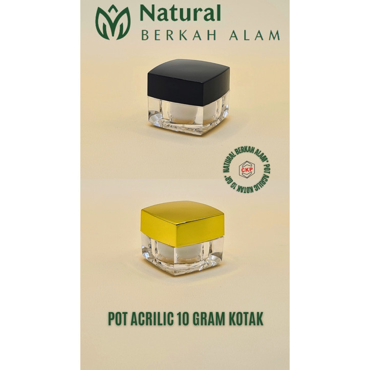 Pot Acrilic 10 Gr Kotak Series / Pot Cream / Pot Acrilic / Cosmetic / Cream Wajah / Pot  / Pot 10 Gr