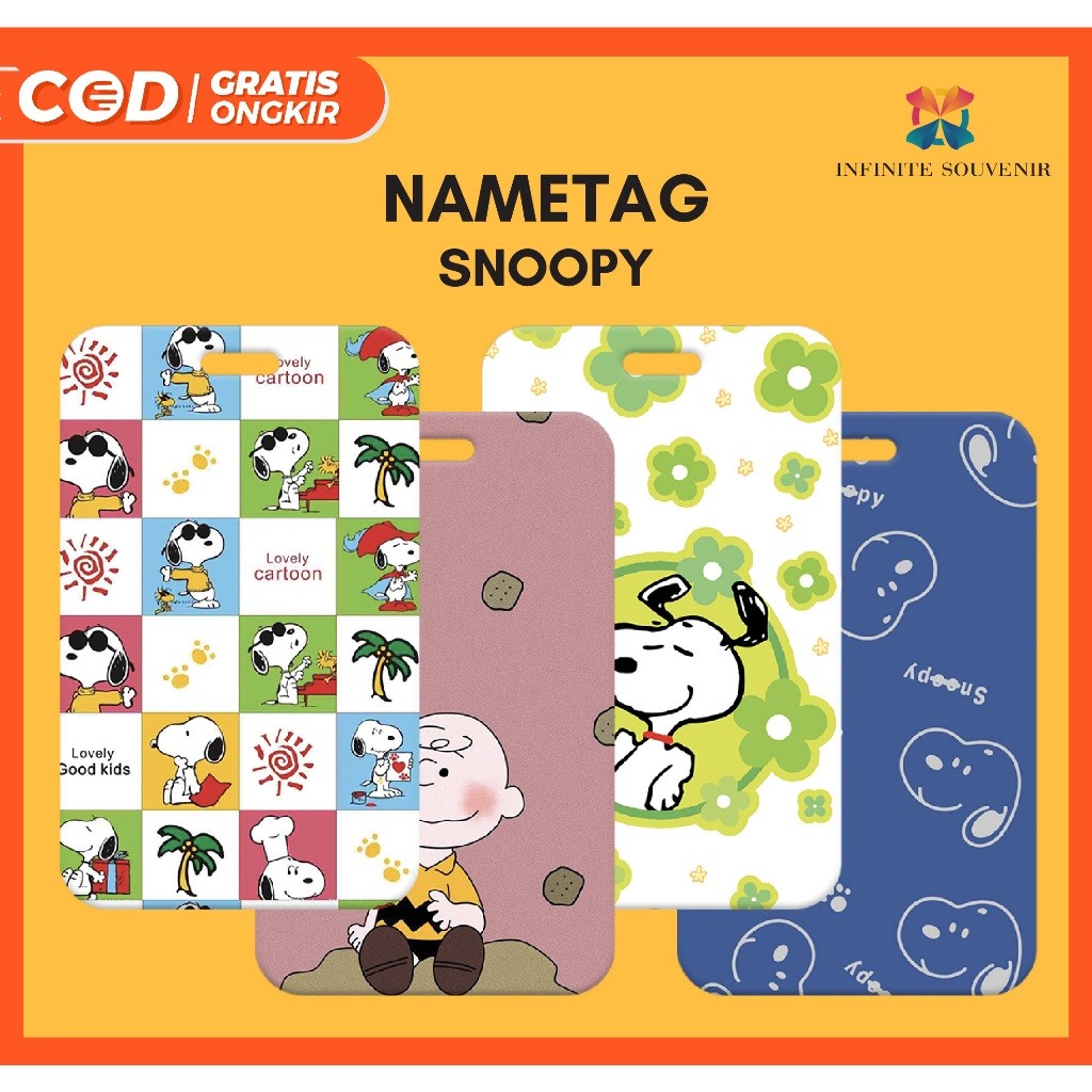 

(N009) Nametag Snoopy TANPA TALI / Card Holder Snoopy / ID Card Charlie Brown / Tempat Kartu