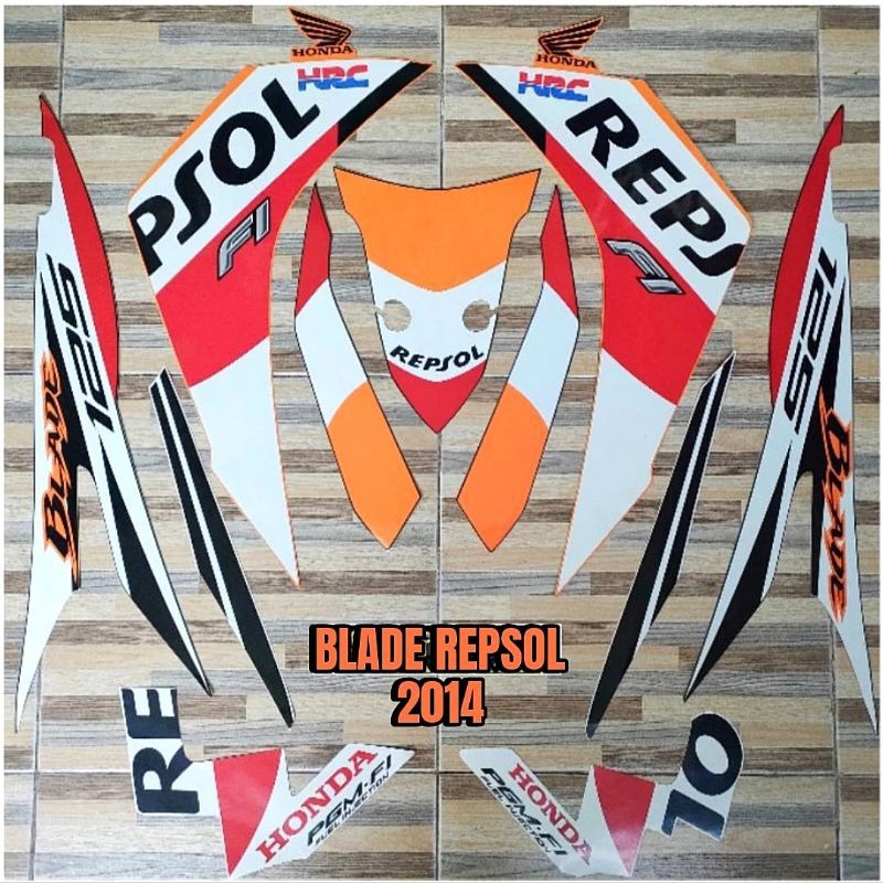 Stiker Striping Motor BLADE REPSOL 2014 FI Sticker Lis Body Standar COD