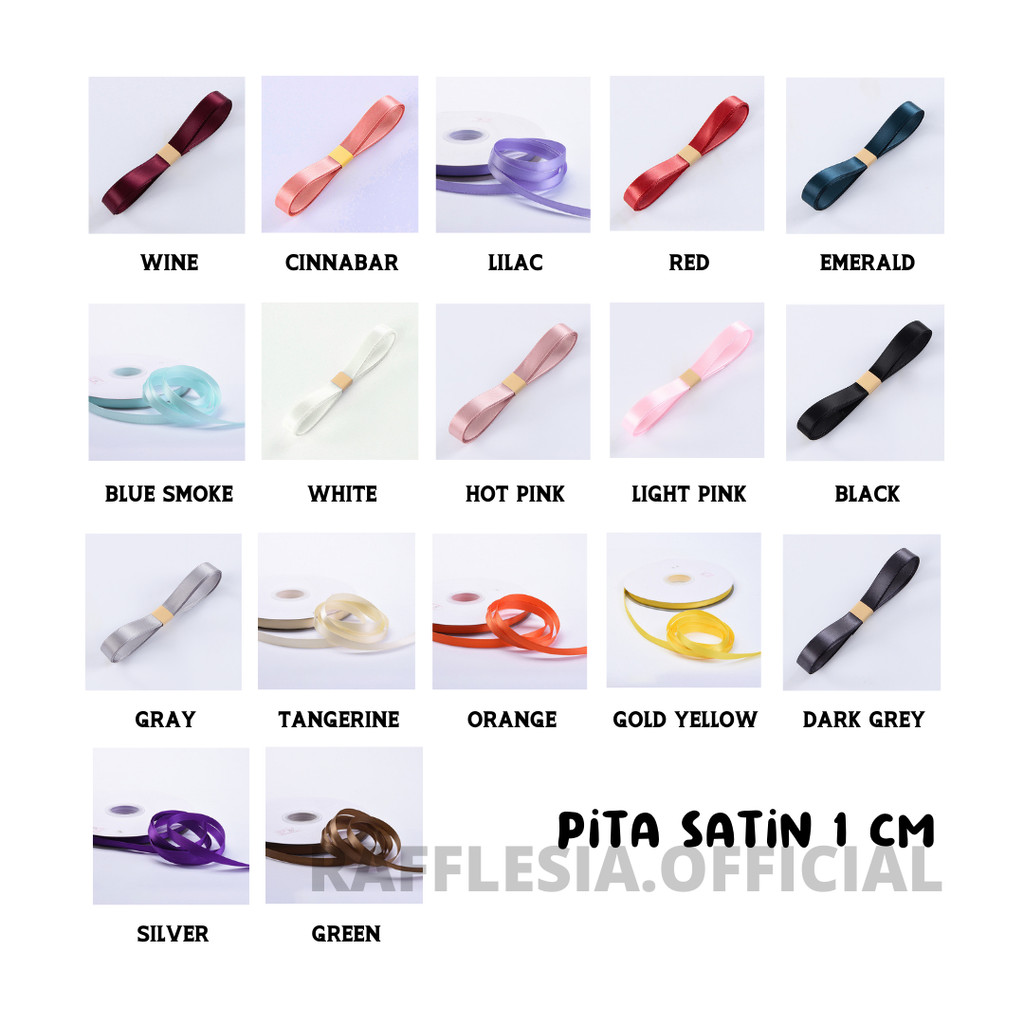 

PITA SATIN IMPORT KECIL UKURAN LEBAR 1CM PREMIUM (ECER PER METER) PITA KADO GIFT BOUQUET BUNGA DEKORASI