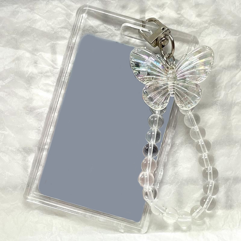 

Crystal Butterfly 3 Inch Acrylic Card Holder Photocards Display Credit ID Bank Card Protective Case Keychain Pendant Fashion