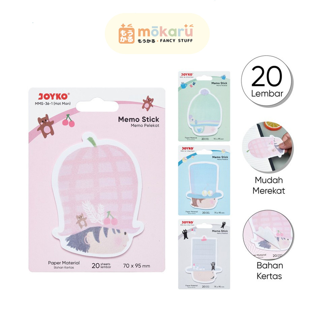 

Joyko Memo Stick Hat Man MMS 36 / Memo Sticky Notes Gambar Karakter Lucu Unik Murah Berkualitas