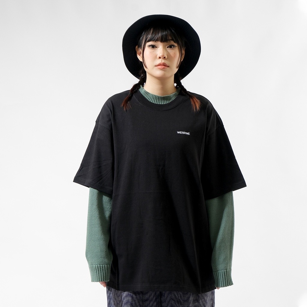 We11done Embroidery Logo T-Shirt Black High Quality Cotton Fashion Unisex Tshirt