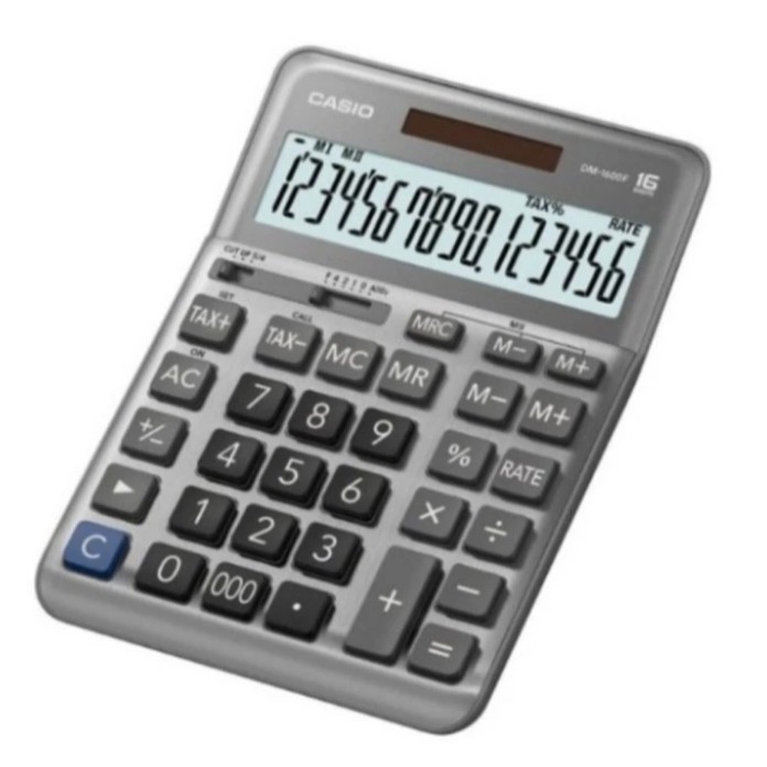 

CASIO ORIGINAL DM-1600F - Kalkulator Kantor Meja 16 Digit / Calculator ASLI CASIO DM-1600 Garansi Resmi