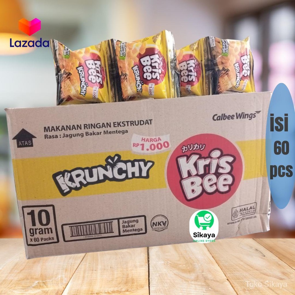 

Krisbee krunchy Rasa jagung bakar mentega 1000 / 10gr / 1Dus isi 60 pcs / snack makanan ringan