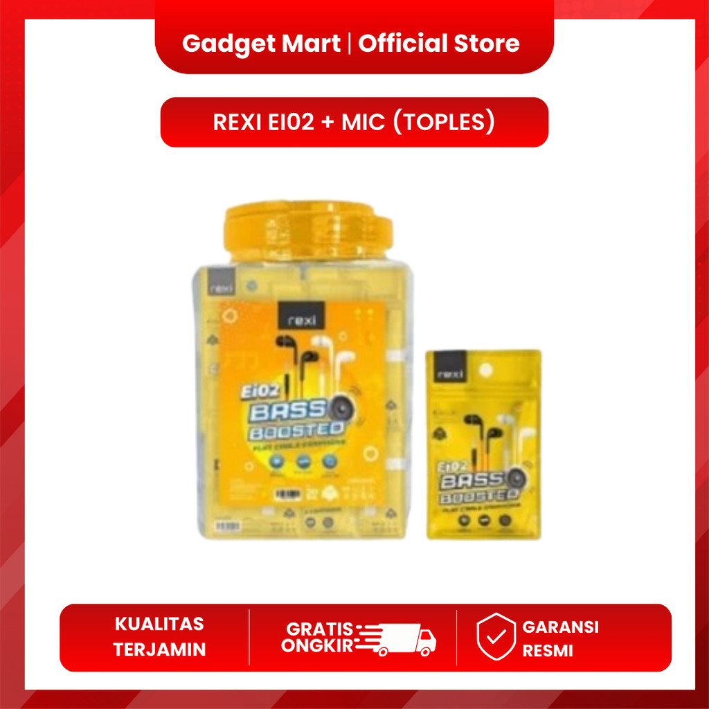 HEADSET REXI EI02 + MIC TOPLES HARGA 1 PCS