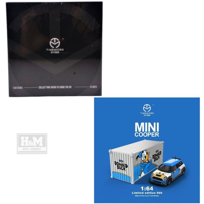 Time Micro 1/64 Mini Cooper Donald Duck with Container