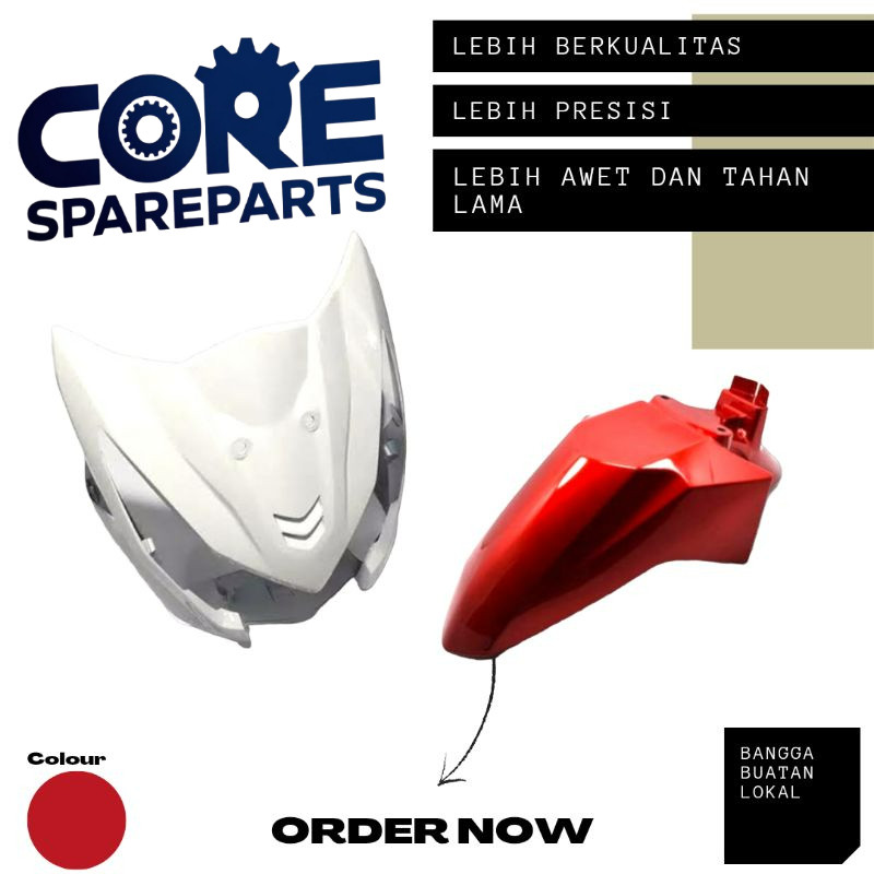 Cover Bodi Spakbor Depan Tameng Honda Beat FI Warna Merah Tahun 2015