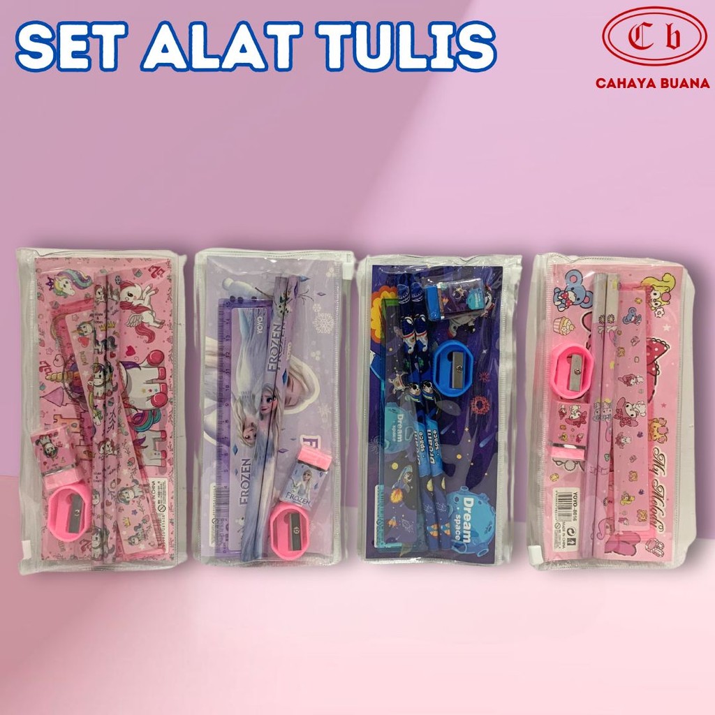 

Pouch Set Alat Tulis Anak sekolah / Karakter Lucu