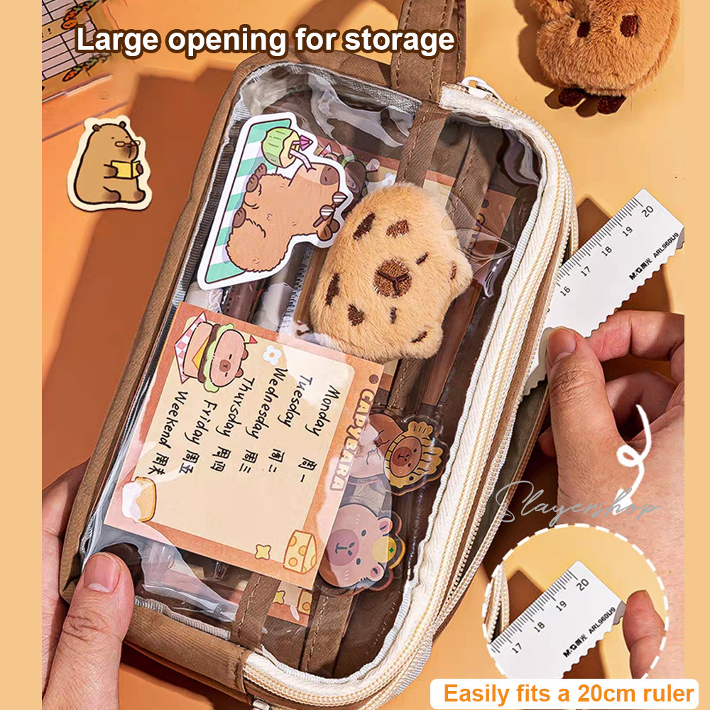 

Capybara Tempat alat tulis kotak pensil aesthetic Tas PenaTempat Pencil Tas Pensil kapasitas besar