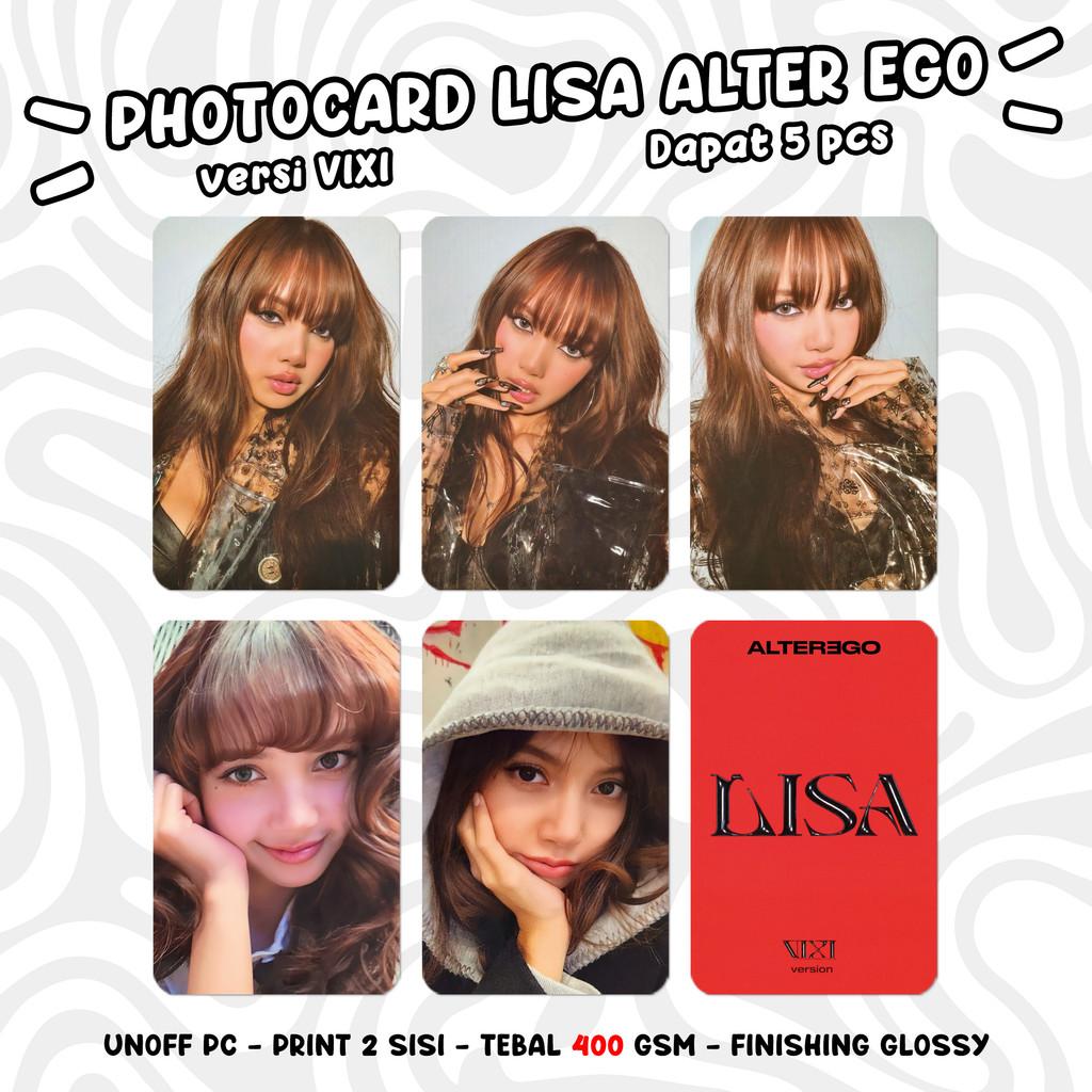 (DAPAT 6 PCS) Photocard LISA ALTER EGO Unofficial PC KPOP