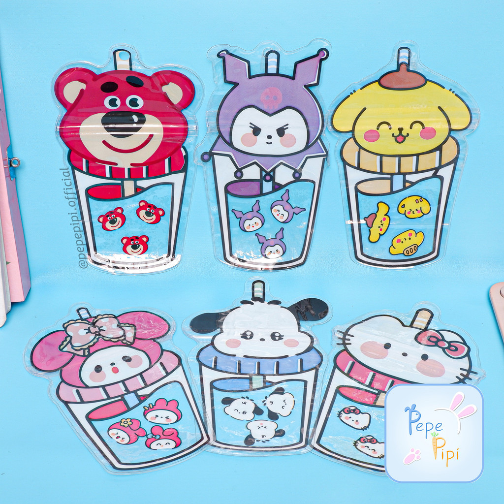 

Map Pouch Ziplock Minuman Sanrio PVC KP-1128 Souvenir Hampers Plastik Karakter Goddie Bag Kemasan