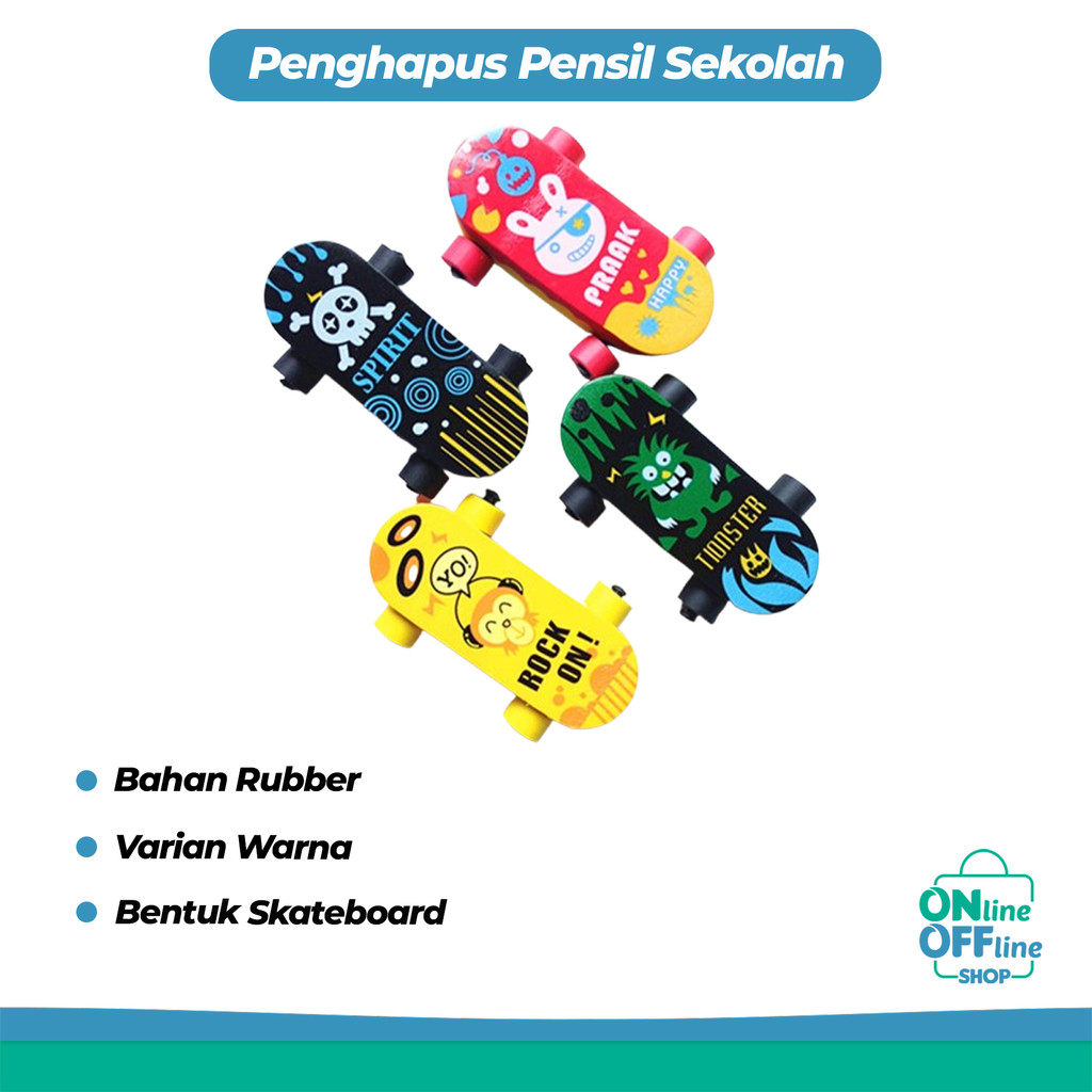 

Penghapus Pensil Sekolah Karakter Skateboard 907