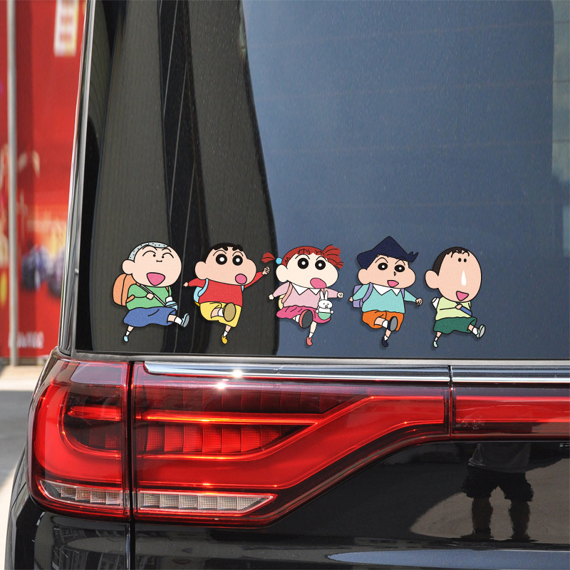 

Stiker Crayon Shinchan Happy Dekorasi Mobil Motor Stickers Decoration Car Lucu Shin-chan Penutup Gores