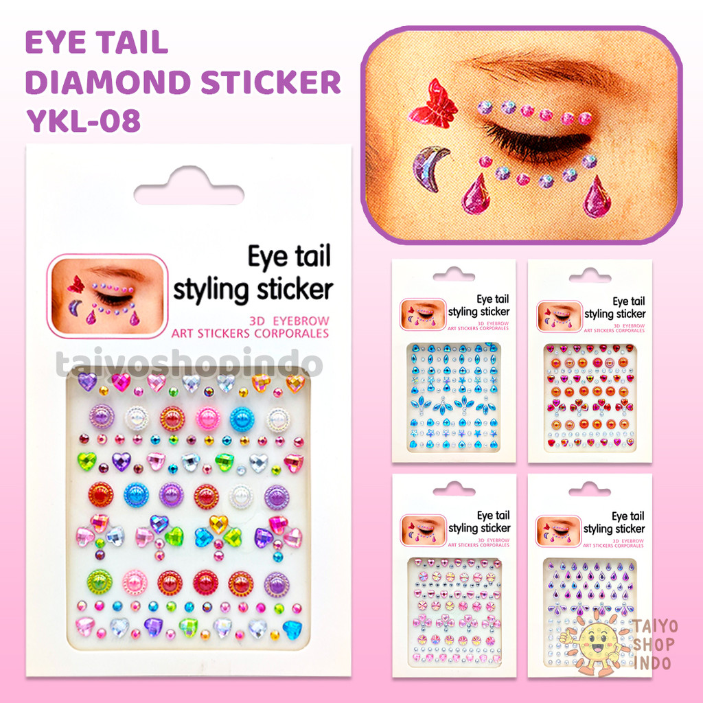 

TAIYO Eye Tail Diamond Sticker 3D Tempel Wajah Mata Muka Stiker Face Gems Crystal Timbul Aksesoris
