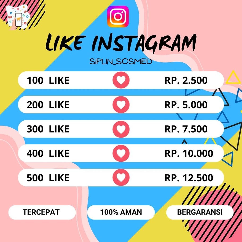 Like Instagram Permanen Real Aktif Proses Cepat || BERGARANSI || SIPLIN SOSMED