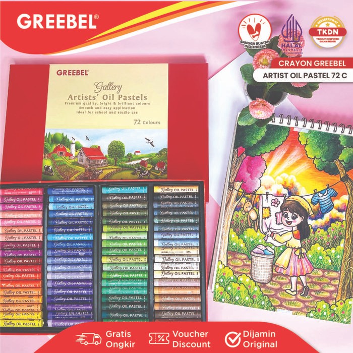 

best -GREEBEL Crayon Krayon ARTIST 72 Warna / ARTIST Oil Pastel 72 (AOP72) Mewarnai Professional Crayon Set