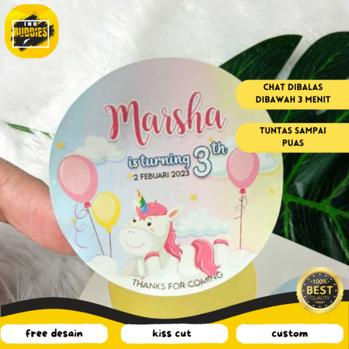 

INB Sticker Bulat Ulang Tahun Anak Stiker Ultah Free Design Template Birthday Bahan Chromo