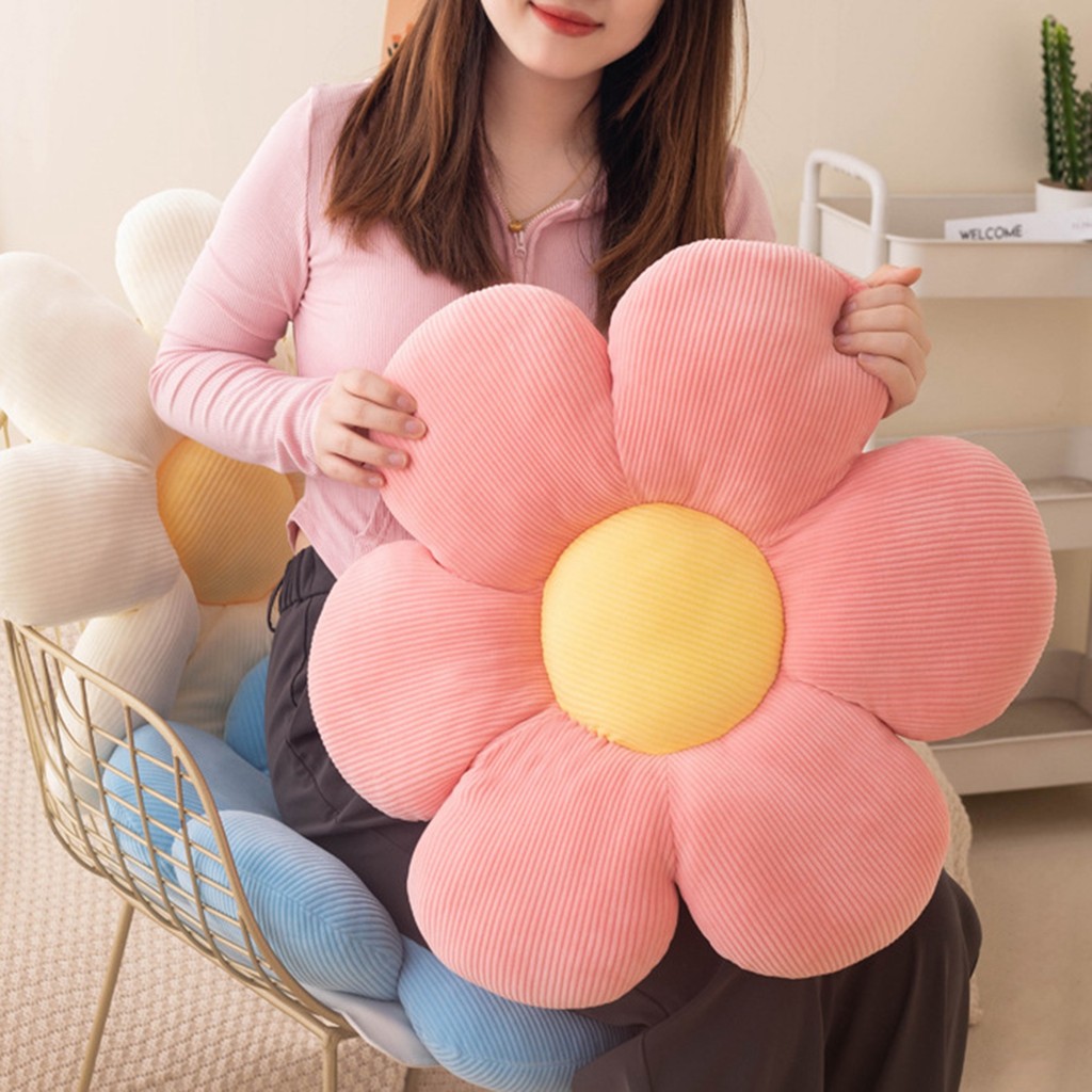 

Flower Cushion Soft Chair Pad Throw Pillow Contrast Color Stuffed Car Home Flower Seat Cushion Sofa Decor Sunflower Pillow