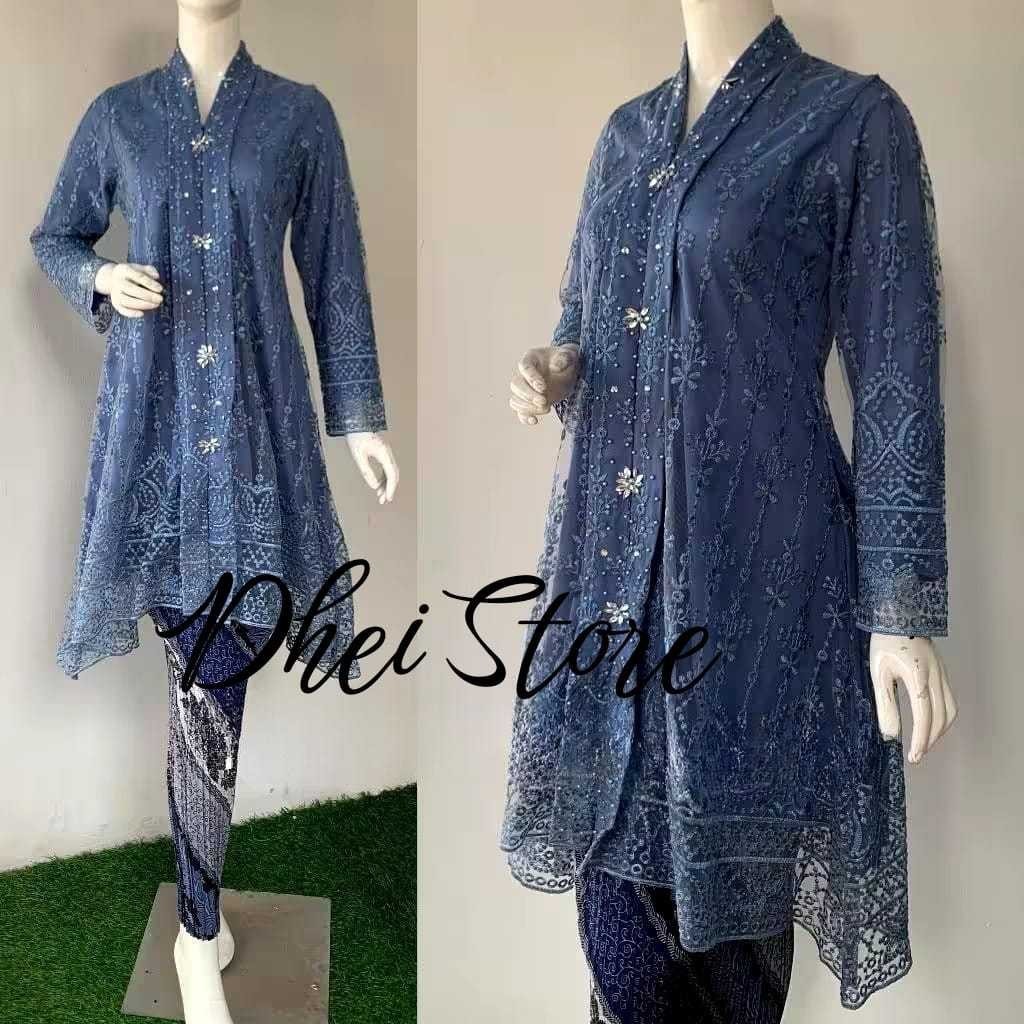 Kebaya Kartini  / Dress Kebaya Modern Elegan Bordir Payet / Kebaya Wisuda Tille Etnik NON GLITTER