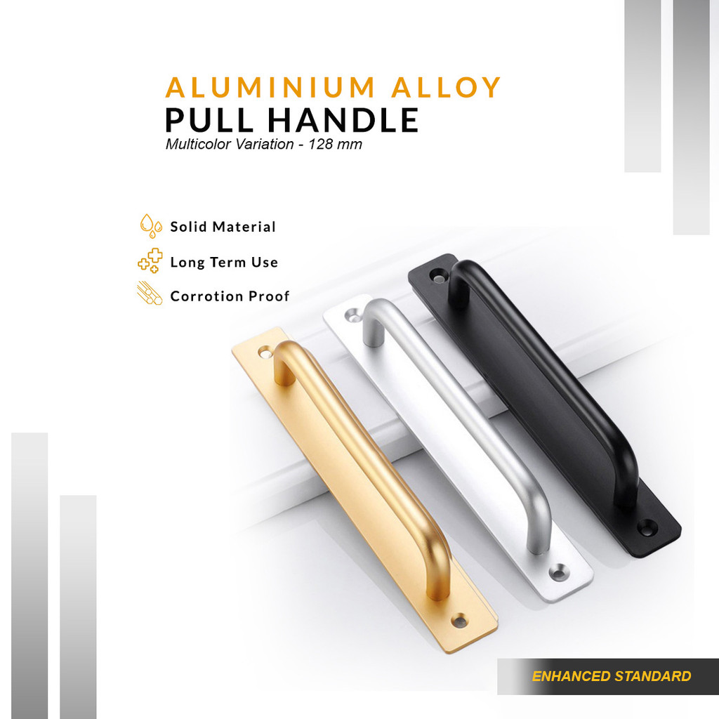 Gagang Pintu Tarikan Geser Aluminium Alloy 128 MM