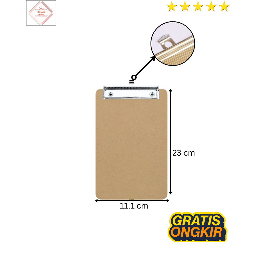 

Papan Jalan kayu kecil A5 clipboard alas ujian-Ukuran 11.1 x 23 cm