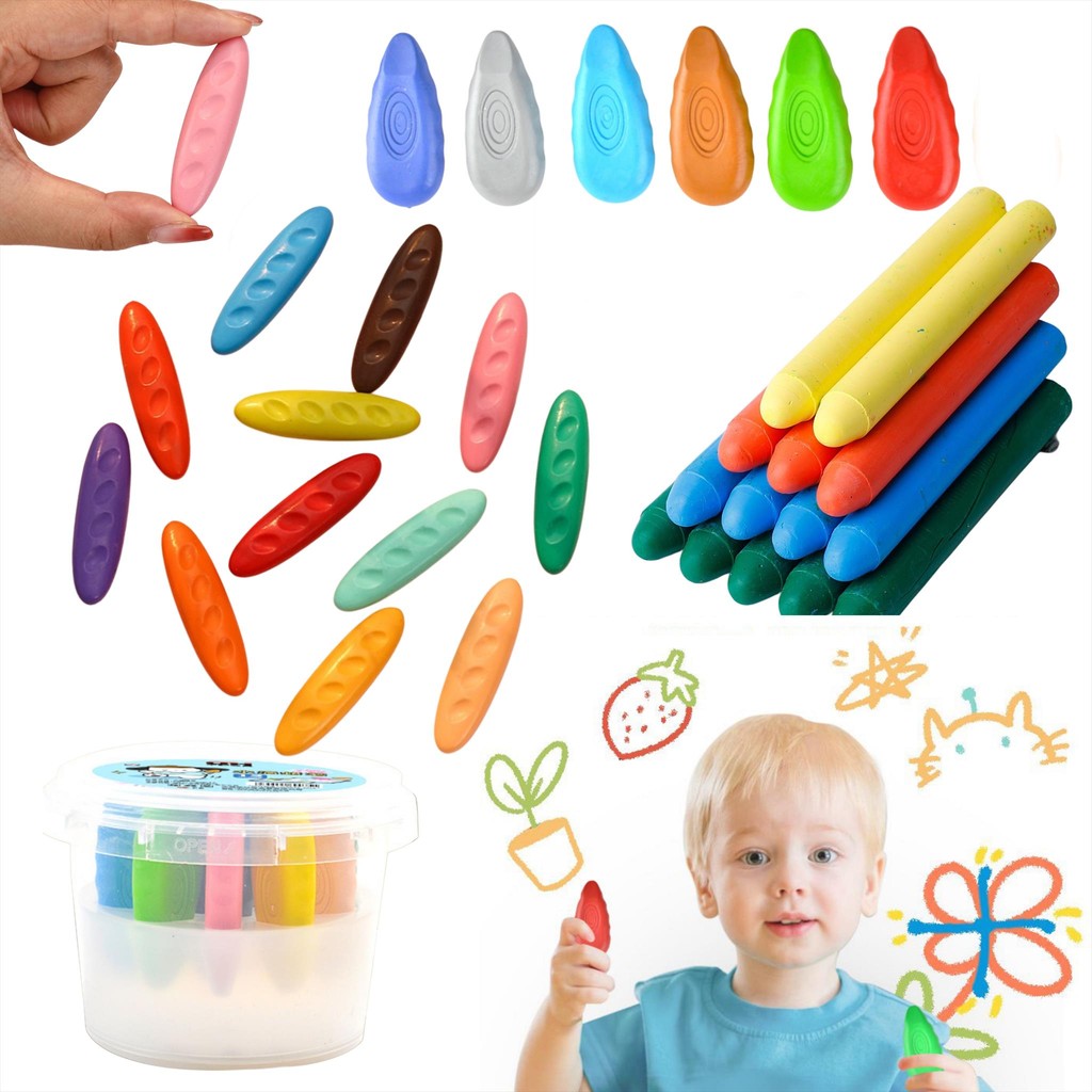 

MW046 Crayon Bayi Non Toxic Baby Montessori Montesorry Kapur Tanpa Debu Dust Free Aman Anak Balita