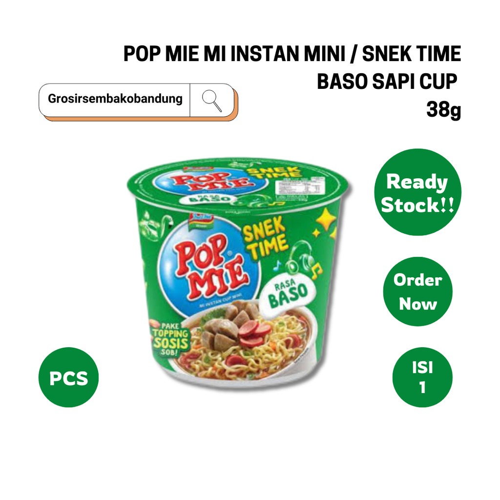 

POP MIE MI INSTAN MINI BASO SAPI CUP 38g - 1 Pcs - Kota Bandung