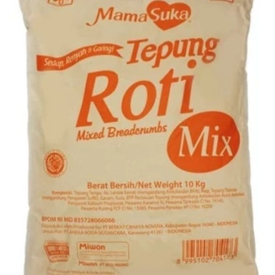 

mamasuka tepung roti orange white mix bread crumb panir putih 1kg - Orange, 1 Kilogram