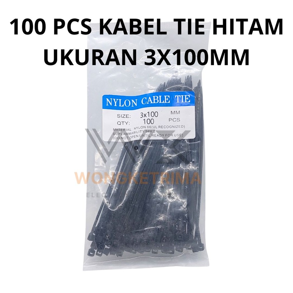 

KABEL TIE CABLE TIES 3X100 NYLON 66 PERAPIH/PENGIKAT KABEL