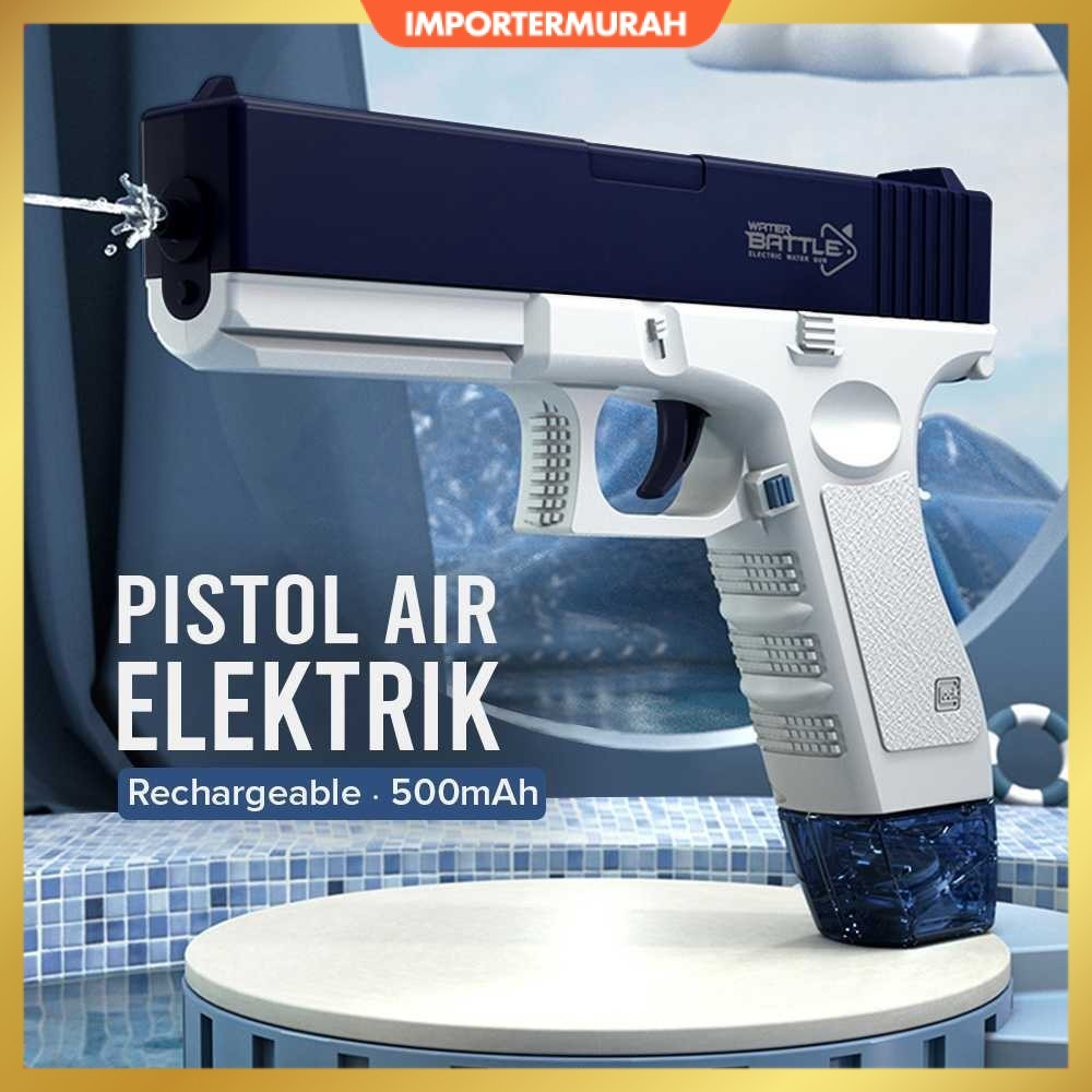 Mainan Pistol Air Elektrik Water Gun Rechargeable 500mAh - Q522