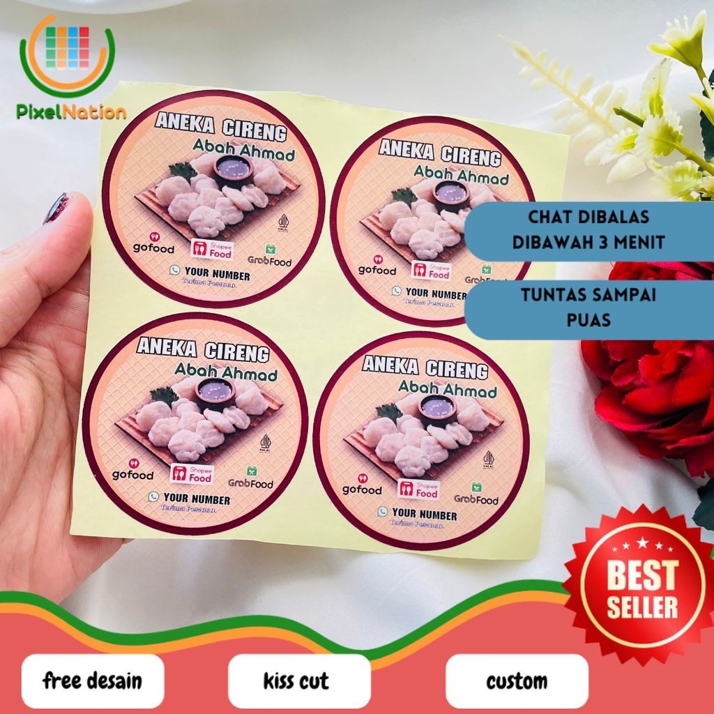 

PiNat 2-4 Sticker Print Chromo Cireng Cilok Cibay Stiker Label Bulat PerAcian Free Desain Custom