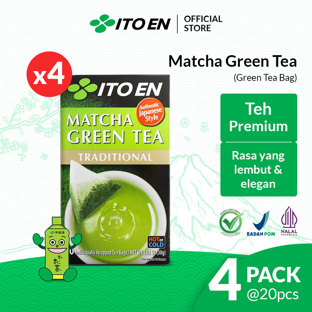 

Matcha Green Teabag isi 20 Pcs x 4 Pack - Teh Hijau Jepang Celup