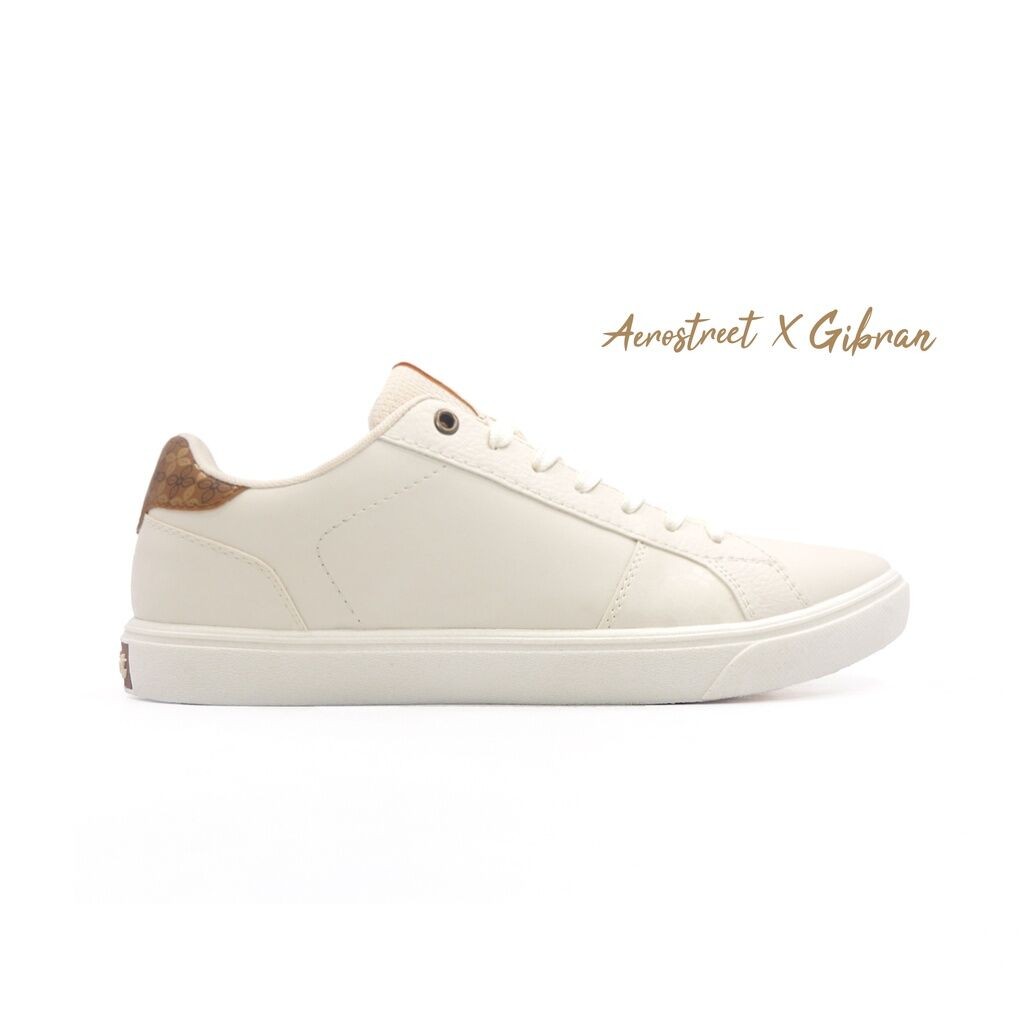Aerostreet x Gibran - Aerostreet Batik Series Putih Emas Sepatu Casual Sneakers Pria Wanita