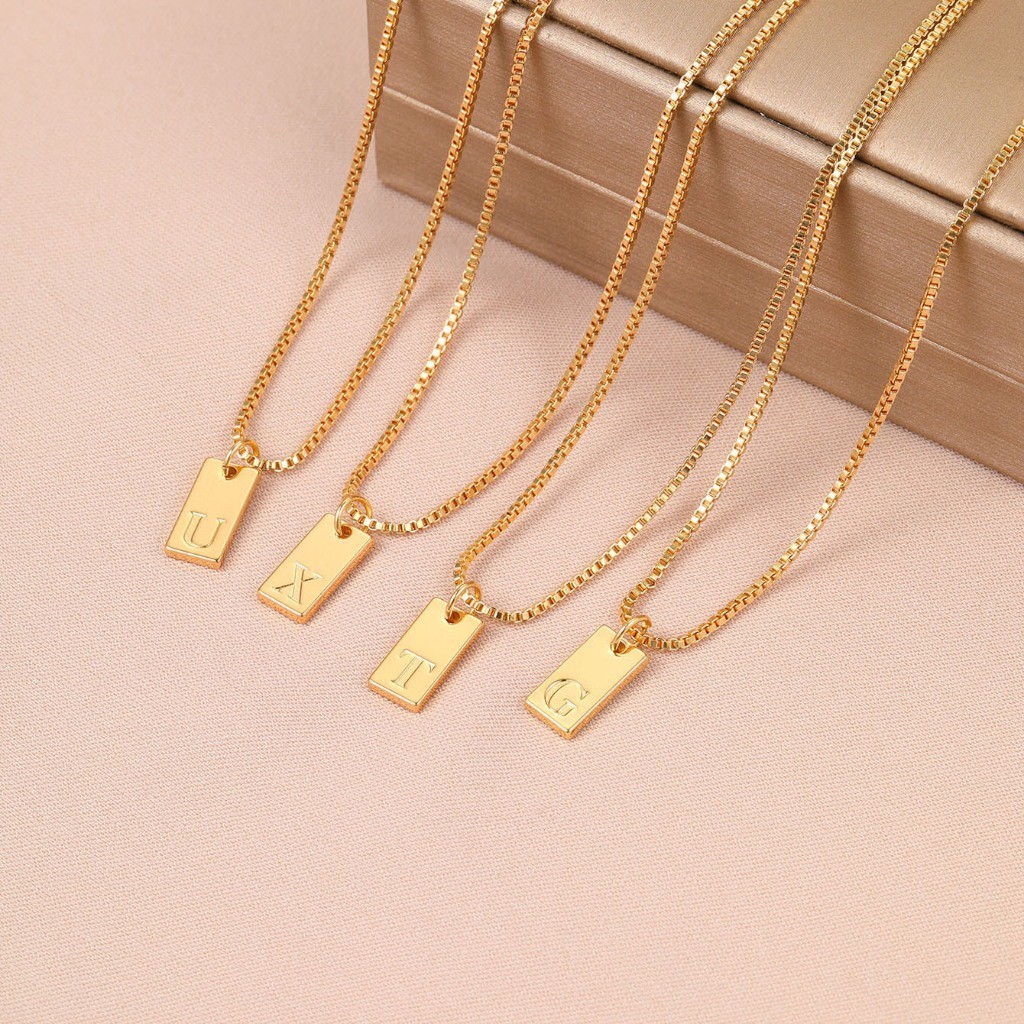 Kalung Simple Bandul Chips Huruf 𝘿𝙎 1252