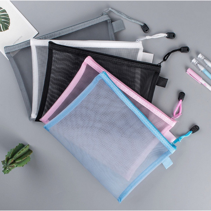 

CIVETO TP88 Pouch Tempat Pensil Jaring Transparan A5 22 x 18 Zipper Pencil Cosmetic Bag