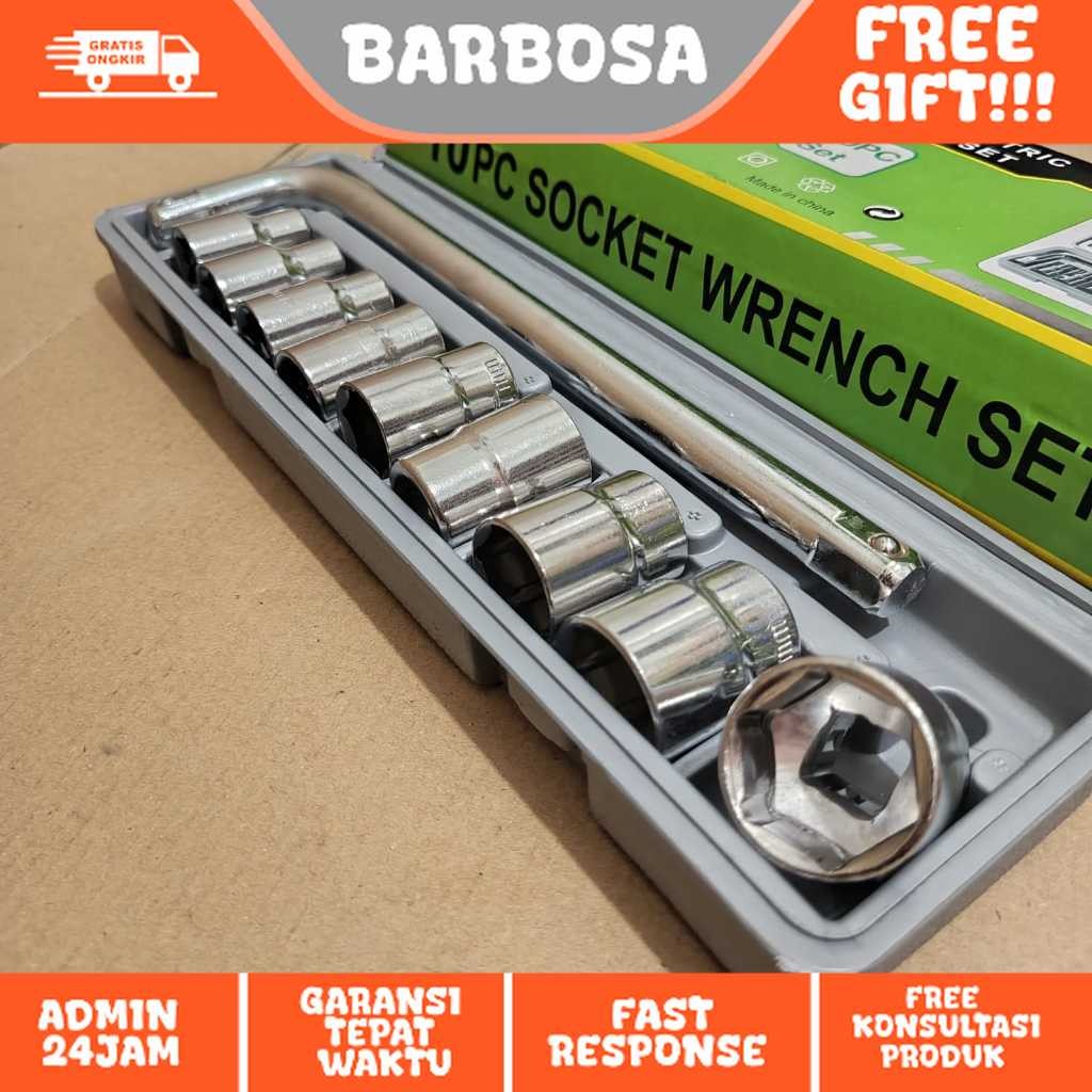 Kunci Shock Sock Sok Set 10 Pcs 8-24 mm Victory ( Ready Cod ) Kunci 1set lengkap / Kunci t 1 set len