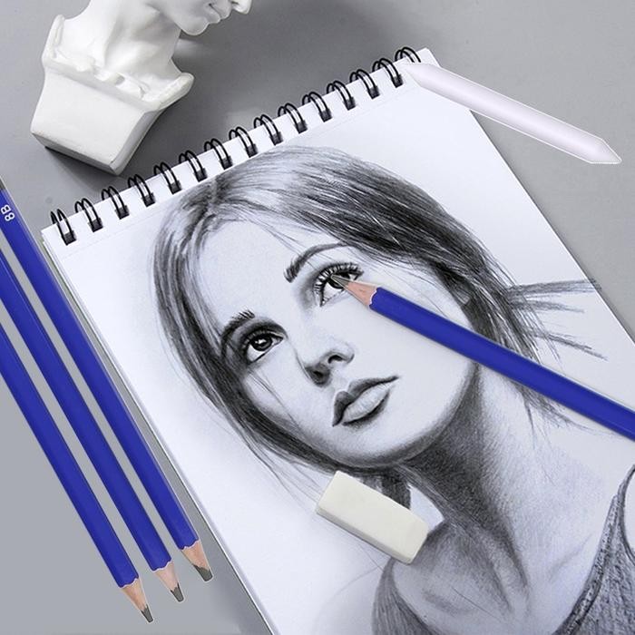 

promo -Set kuas lukis, 33 buah Set peralatan lengkap dapat dilipat untuk sketsa dan melukis kerajinan tangan, perlengkapan belajar melukis