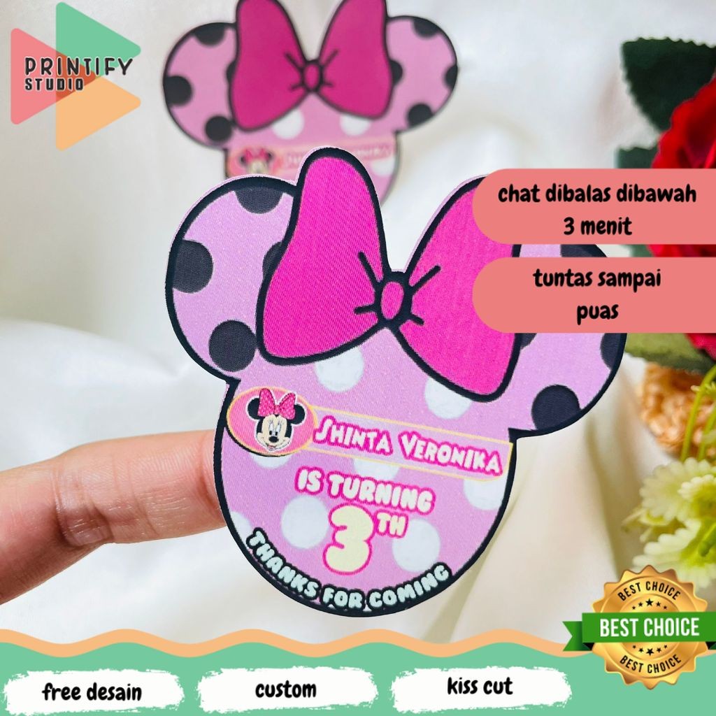 

Printify 4-8 Sticker Karakter Ulang Tahun Anak Stiker Ultah Free Design Birthday Custom Chromo