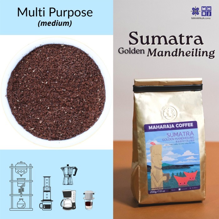 

Fresh roast kopi Sumatra Golden Mandheling coffee 200g Arabika sangrai - Bubuk-Ground