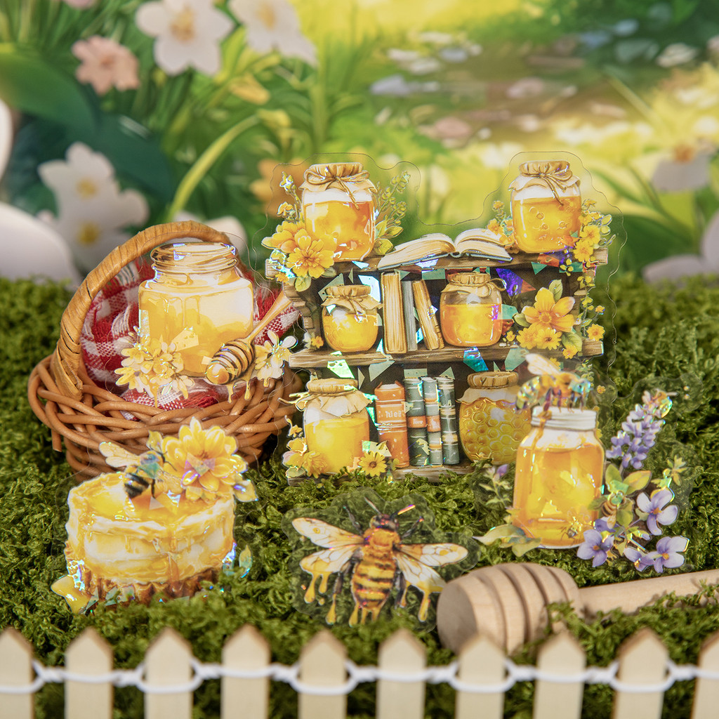 

15pcs/lot Kawaii Stationery Stickers honeycomb garden DIY Junk Journal Paper stickers Planner Decorative Mobile stickers