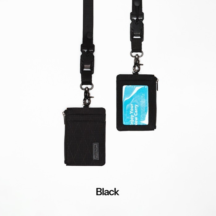 

New Collection KINETIC Lanyard Cardholder Wallet ID Card Name Tag by GLHF Studio - Black