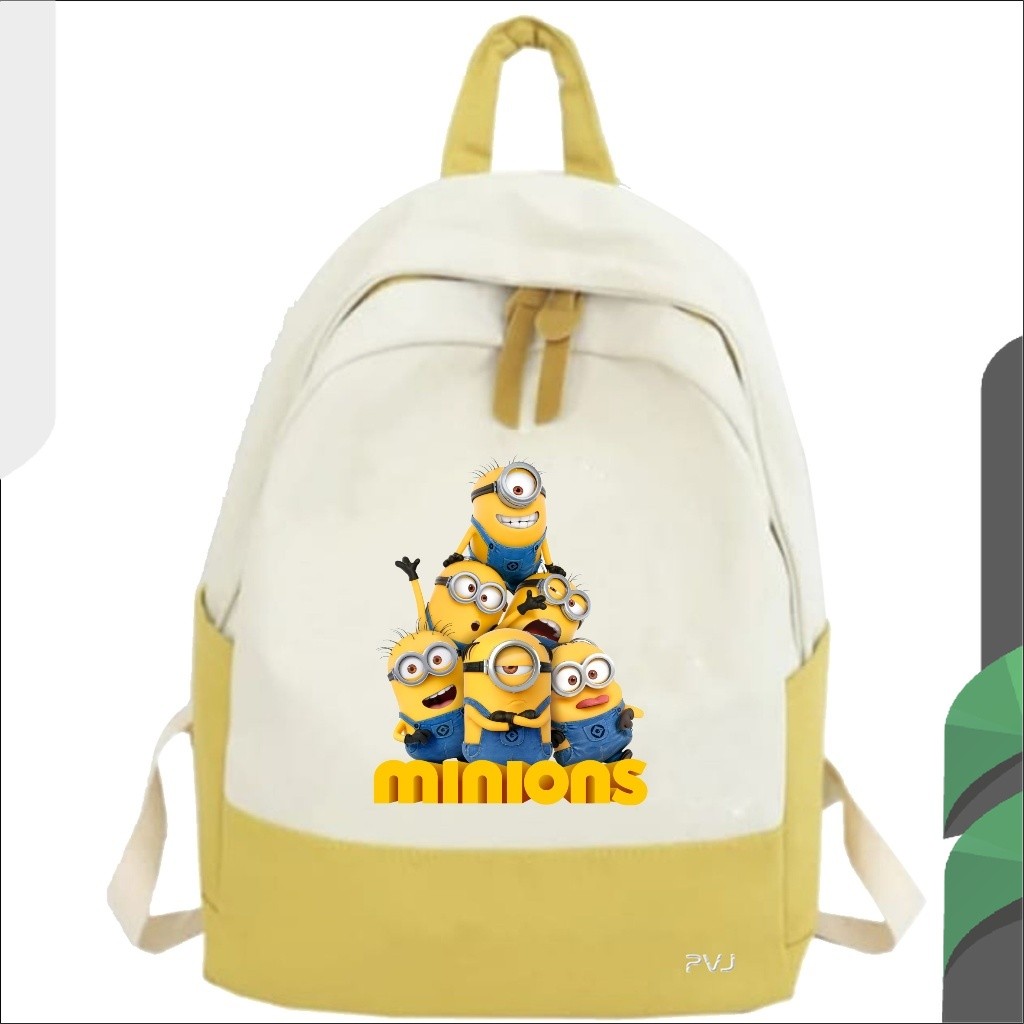 AS Terbaru Tas Sekolah Anak Perempuan Laki Laki SMP SMA Kuliah Ransel Original Backpack Minion Fashi