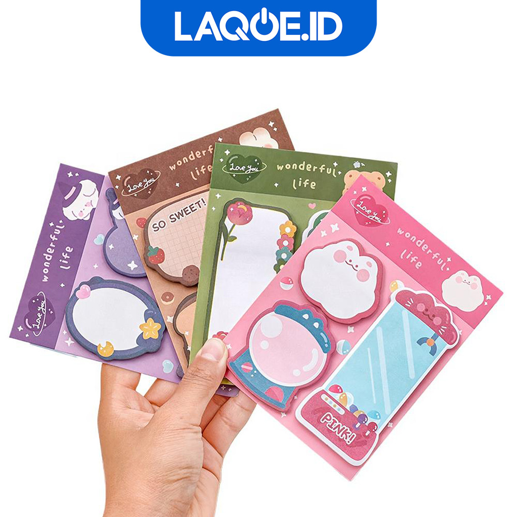 

Sticky Notes Kawai 3in1 Memo Pad Stick Note 60lembar Pembatas Buku Tempelan Kertas ATK3012