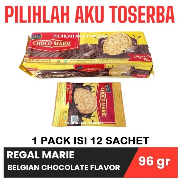 

Biskuit Regal CHOCO MARIE Belgian Choco 96 gram - ( HARGA 1 PACK )